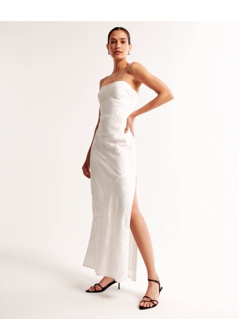 Abercrombie & Fitch Julia Slip Satin Jacquard Maxi Dress